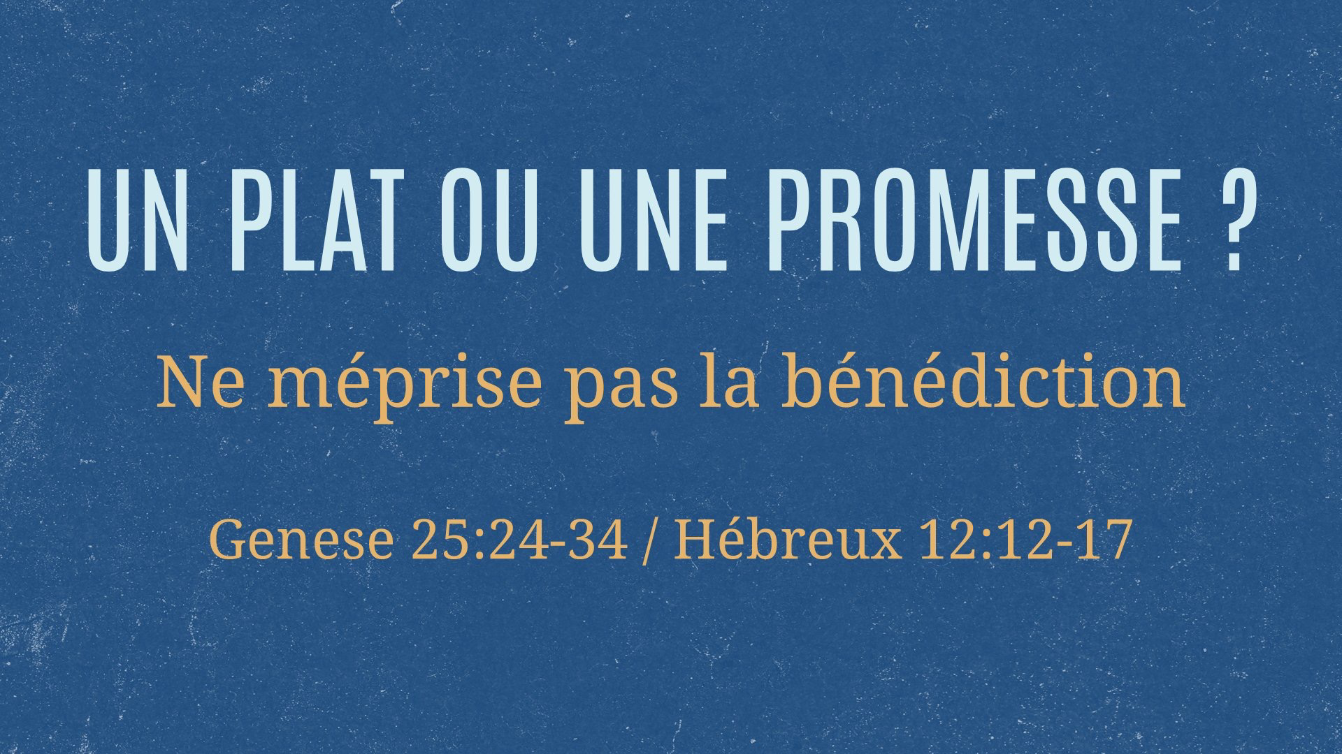 Un plat ou une promesse ?